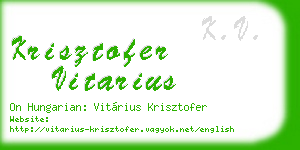 krisztofer vitarius business card
