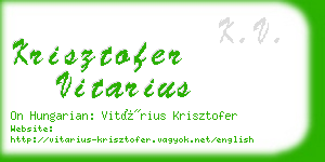 krisztofer vitarius business card